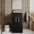 Nuie Athena Floor Standing 2-Door Vanity Unit and Worktop 500mm Wide - Charcoal Black