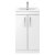 Nuie Athena Floor Standing 2-Door Vanity Unit with Basin-2 500mm Wide - Gloss White