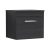Nuie Athena Wall Hung 1-Drawer Vanity Unit and Worktop 500mm Wide - Charcoal Black