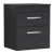 Nuie Athena Wall Hung 2-Drawer Vanity Unit and Worktop 500mm Wide - Charcoal Black