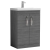 Nuie Athena Floor Standing 2-Door Vanity Unit with Basin-1 600mm Wide - Anthracite Woodgrain