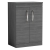 Nuie Athena Floor Standing 2-Door Vanity Unit and Worktop 600mm Wide - Anthracite Woodgrain