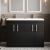 Nuie Athena Floor Standing 4-Door Vanity Unit with Double Basin 1200mm Wide - Charcoal Black Woodgrain | Thumbnail Image