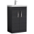 Nuie Athena Floor Standing 2-Door Vanity Unit with Basin-3 600mm Wide - Charcoal Black