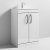 Nuie Athena Floor Standing 2-Door Vanity Unit with Basin-2 600mm Wide - Gloss White