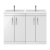 Nuie Athena Floor Standing 4-Door Vanity Unit with Double Basin 1200mm Wide - Gloss White