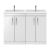 Nuie Athena Floor Standing 4-Door Vanity Unit with Double Ceramic Basin 1200mm Wide - Gloss White