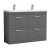 Nuie Athena Floor Standing 4-Drawer Vanity Unit with Double Ceramic Basin 1200mm Wide - Anthracite Woodgrain
