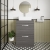 Nuie Athena Floor Standing 2-Drawer Vanity Unit and Worktop 600mm Wide - Anthracite Woodgrain