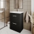 Nuie Athena Floor Standing 2-Drawer Vanity Unit with Basin-1 600mm Wide - Charcoal Black