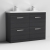 Nuie Athena Floor Standing 4-Drawer Vanity Unit with Double Basin 1200mm Wide - Charcoal Black