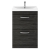Nuie Athena Floor Standing 2-Drawer Vanity Unit with Basin-3 600mm Wide - Charcoal Black | Thumbnail Image