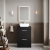 Nuie Athena Floor Standing 2-Drawer Vanity Unit and Worktop 600mm Wide - Charcoal Black | Thumbnail Image