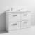 Nuie Athena Floor Standing 4-Drawer Vanity Unit with Double Basin 1200mm Wide - Gloss White