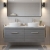 Nuie Athena Wall Hung 2-Drawer Vanity Unit with Bellato Grey Worktop 1200mm Wide - Anthracite Woodgrain | Thumbnail Image