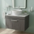 Nuie Athena Wall Hung 1-Drawer Vanity Unit with Carrera Marble Worktop 600mm Wide - Anthracite Woodgrain | Thumbnail Image