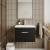 Nuie Athena Wall Hung 1-Drawer Vanity Unit with Basin-2 600mm Wide - Charcoal Black