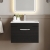 Nuie Athena Wall Hung 1-Drawer Vanity Unit with Basin-2 600mm Wide - Charcoal Black | Thumbnail Image