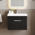 Nuie Athena Wall Hung 1-Drawer Vanity Unit with Basin-3 600mm Wide - Charcoal Black | Thumbnail Image