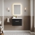 Nuie Athena Wall Hung 1-Drawer Vanity Unit with Basin-4 600mm Wide - Charcoal Black Woodgrain | Thumbnail Image
