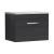 Nuie Athena Wall Hung 1-Drawer Vanity Unit with Grey Worktop 600mm Wide - Charcoal Black Woodgrain