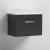 Nuie Athena Wall Hung 1-Drawer Vanity Unit with Carrera Marble Worktop 600mm Wide - Charcoal Black Woodgrain | Thumbnail Image