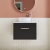Nuie Athena Wall Hung 1-Drawer Vanity Unit with Carrera Marble Worktop 600mm Wide - Charcoal Black Woodgrain | Thumbnail Image
