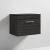 Nuie Athena Wall Hung 1-Drawer Vanity Unit with Sparkling Black Worktop 600mm Wide - Charcoal Black Woodgrain
