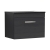Nuie Athena Wall Hung 1-Drawer Vanity Unit with Sparkling Black Worktop 600mm Wide - Charcoal Black Woodgrain