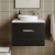 Nuie Athena Wall Hung 1-Drawer Vanity Unit with Sparkling White Worktop 600mm Wide - Charcoal Black Woodgrain