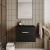 Nuie Athena Wall Hung 1-Drawer Vanity Unit and Worktop 600mm Wide - Charcoal Black