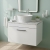 Nuie Athena Wall Hung 1-Drawer Vanity Unit with Carrera Marble Worktop 600mm Wide - Gloss White | Thumbnail Image