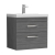 Nuie Athena Wall Hung 2-Drawer Vanity Unit with Basin-1 600mm Wide - Anthracite Woodgrain | Thumbnail Image