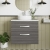 Nuie Athena Wall Hung 2-Drawer Vanity Unit with Grey Worktop 600mm Wide - Anthracite Woodgrain