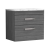 Nuie Athena Wall Hung 2-Drawer Vanity Unit with Carrera Marble Worktop 600mm Wide - Anthracite Woodgrain | Thumbnail Image