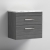 Nuie Athena Wall Hung 2-Drawer Vanity Unit with Carrera Marble Worktop 600mm Wide - Anthracite Woodgrain | Thumbnail Image