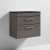 Nuie Athena Wall Hung 2-Drawer Vanity Unit with Sparkling Black Worktop 600mm Wide - Anthracite Woodgrain
