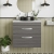 Nuie Athena Wall Hung 2-Drawer Vanity Unit with Sparkling White Worktop 600mm Wide - Anthracite Woodgrain