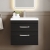Nuie Athena Wall Hung 2-Drawer Vanity Unit with Basin-1 600mm Wide - Charcoal Black | Thumbnail Image
