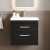 Nuie Athena Wall Hung 2-Drawer Vanity Unit with Basin-3 600mm Wide - Charcoal Black | Thumbnail Image