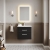 Nuie Athena Wall Hung 2-Drawer Vanity Unit with Basin-4 600mm Wide - Charcoal Black Woodgrain | Thumbnail Image