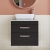 Nuie Athena Wall Hung 2-Drawer Vanity Unit with Grey Worktop 600mm Wide - Charcoal Black Woodgrain | Thumbnail Image