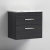 Nuie Athena Wall Hung 2-Drawer Vanity Unit with Carrera Marble Worktop 600mm Wide - Charcoal Black Woodgrain | Thumbnail Image