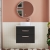 Nuie Athena Wall Hung 2-Drawer Vanity Unit with Carrera Marble Worktop 600mm Wide - Charcoal Black Woodgrain | Thumbnail Image