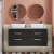 Nuie Athena Wall Hung 4-Drawer Vanity Unit with Carrera Marble Worktop 1200mm Wide - Charcoal Black Woodgrain | Thumbnail Image