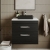Nuie Athena Wall Hung 2-Drawer Vanity Unit with Sparkling White Worktop 600mm Wide - Charcoal Black