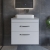 Nuie Athena Wall Hung 2-Drawer Vanity Unit with Grey Worktop 600mm Wide - Gloss White