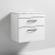 Nuie Athena Wall Hung 2-Drawer Vanity Unit with Carrera Marble Worktop 600mm Wide - Gloss White | Thumbnail Image