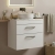 Nuie Athena Wall Hung 2-Drawer Vanity Unit with Carrera Marble Worktop 600mm Wide - Gloss White | Thumbnail Image