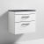 Nuie Athena Wall Hung 2-Drawer Vanity Unit with Sparkling Black Worktop 600mm Wide - Gloss White
